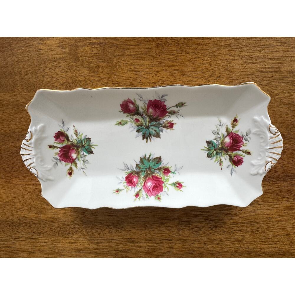 Vintage Hammersley & Co Floral Sandwich Tray 1930 Era England English Bone China